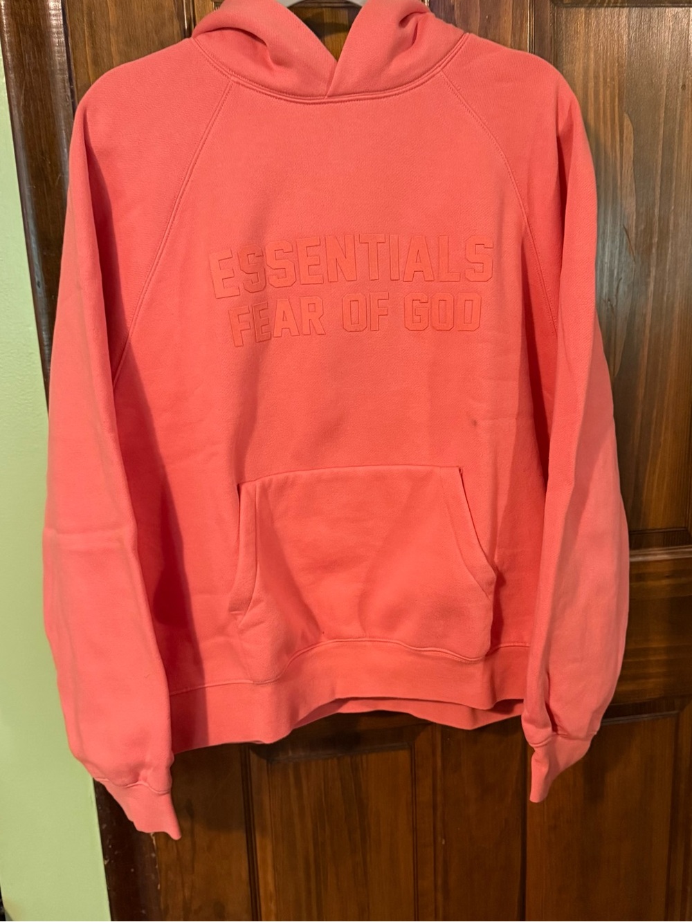 Essentials Coral-Orange Logo Pullover